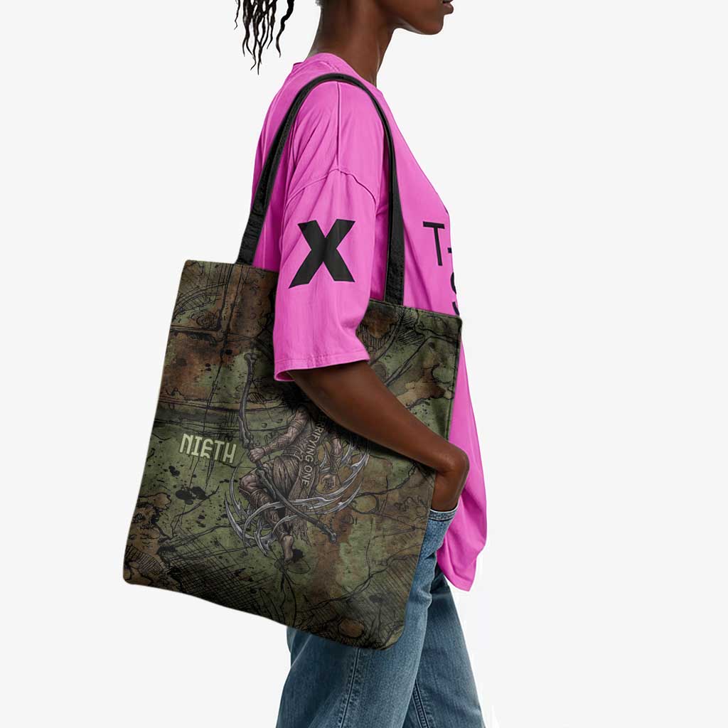 Neith Egyptian Tote Bag War Goddess Terrifying One Dual Spears and Shield Battle Worn