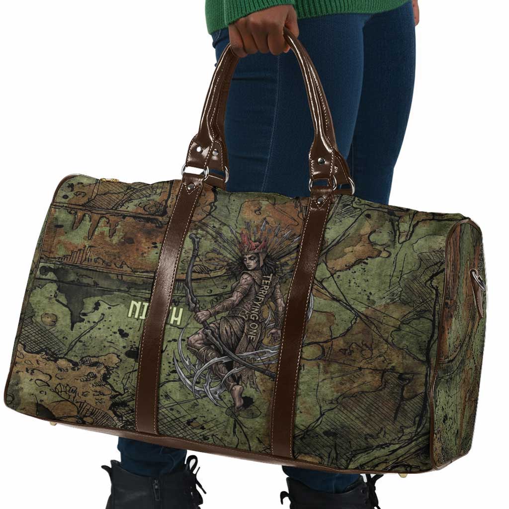 Neith Egyptian Travel Bag War Goddess Terrifying One Dual Spears and Shield Battle Worn