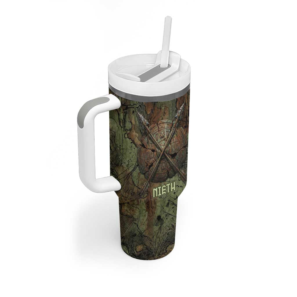 Neith Egyptian Tumbler With Handle War Goddess Terrifying One Dual Spears and Shield Battle Worn
