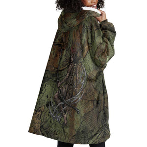 Neith Egyptian Wearable Blanket Hoodie War Goddess Terrifying One Dual Spears and Shield Battle Worn
