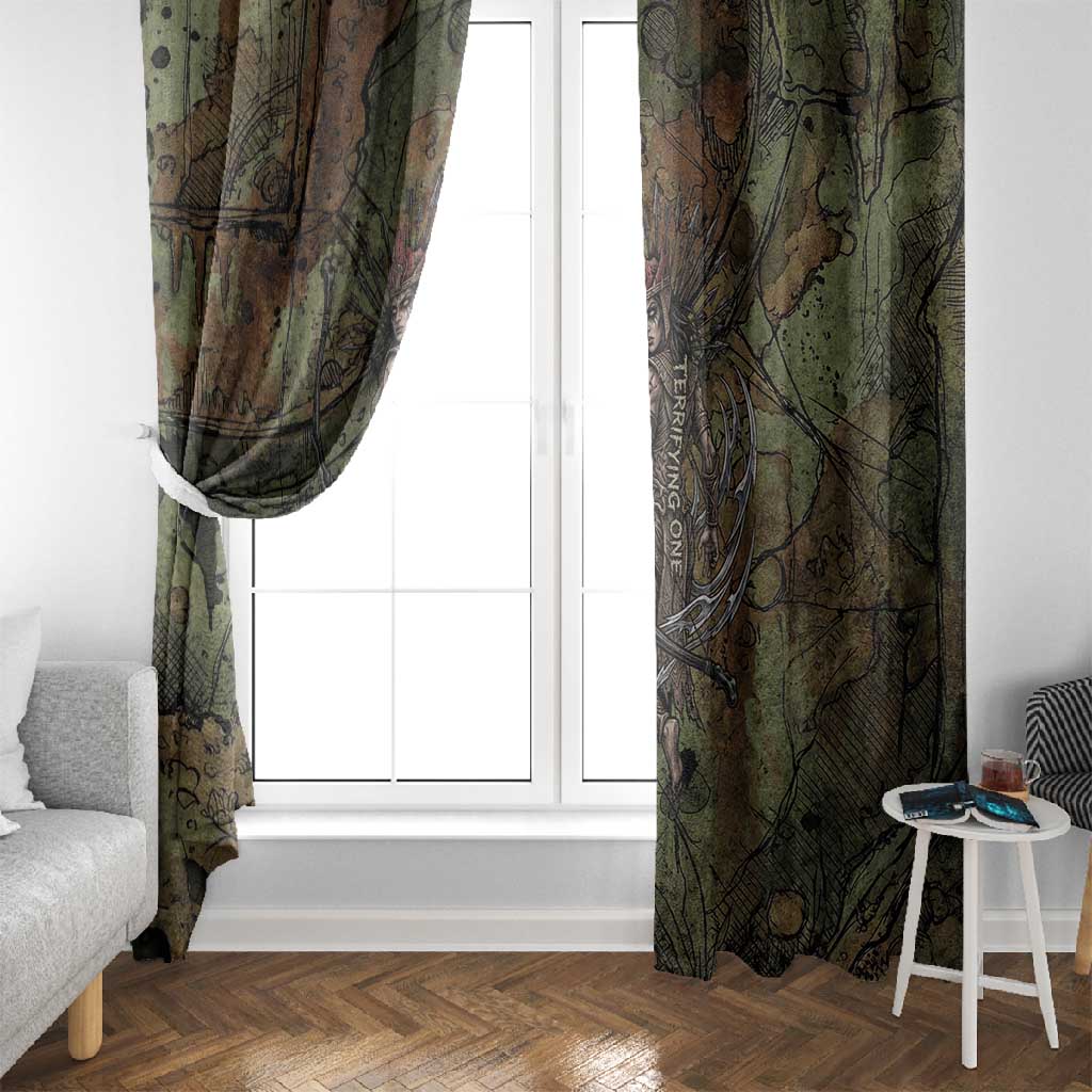 Neith Egyptian Window Curtain War Goddess Terrifying One Dual Spears and Shield Battle Worn