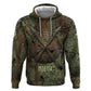 Neith Egyptian Zip Hoodie War Goddess Terrifying One Dual Spears and Shield Battle Worn