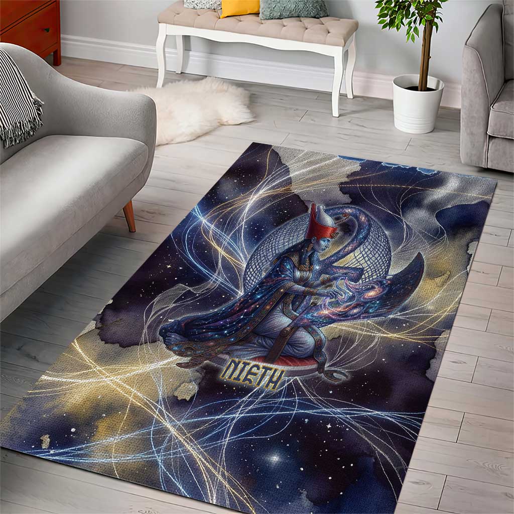 Neith Egyptian Area Rug Goddess Mother of All Cosmic Threads