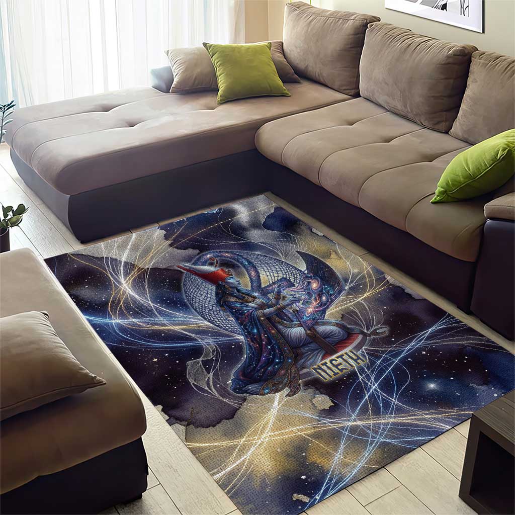 Neith Egyptian Area Rug Goddess Mother of All Cosmic Threads
