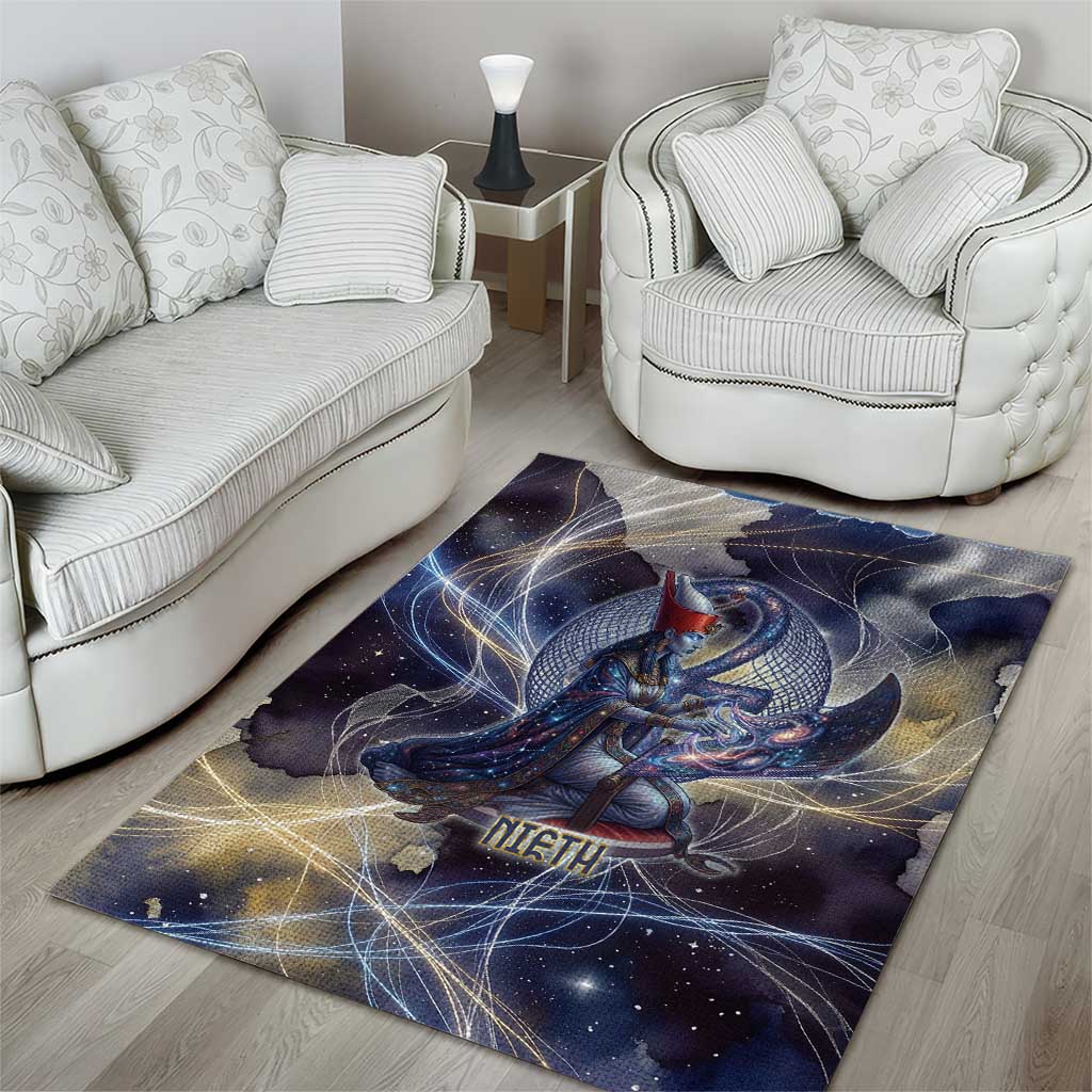 Neith Egyptian Area Rug Goddess Mother of All Cosmic Threads