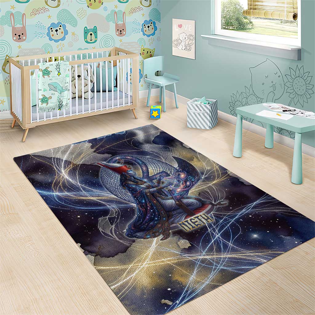 Neith Egyptian Area Rug Goddess Mother of All Cosmic Threads