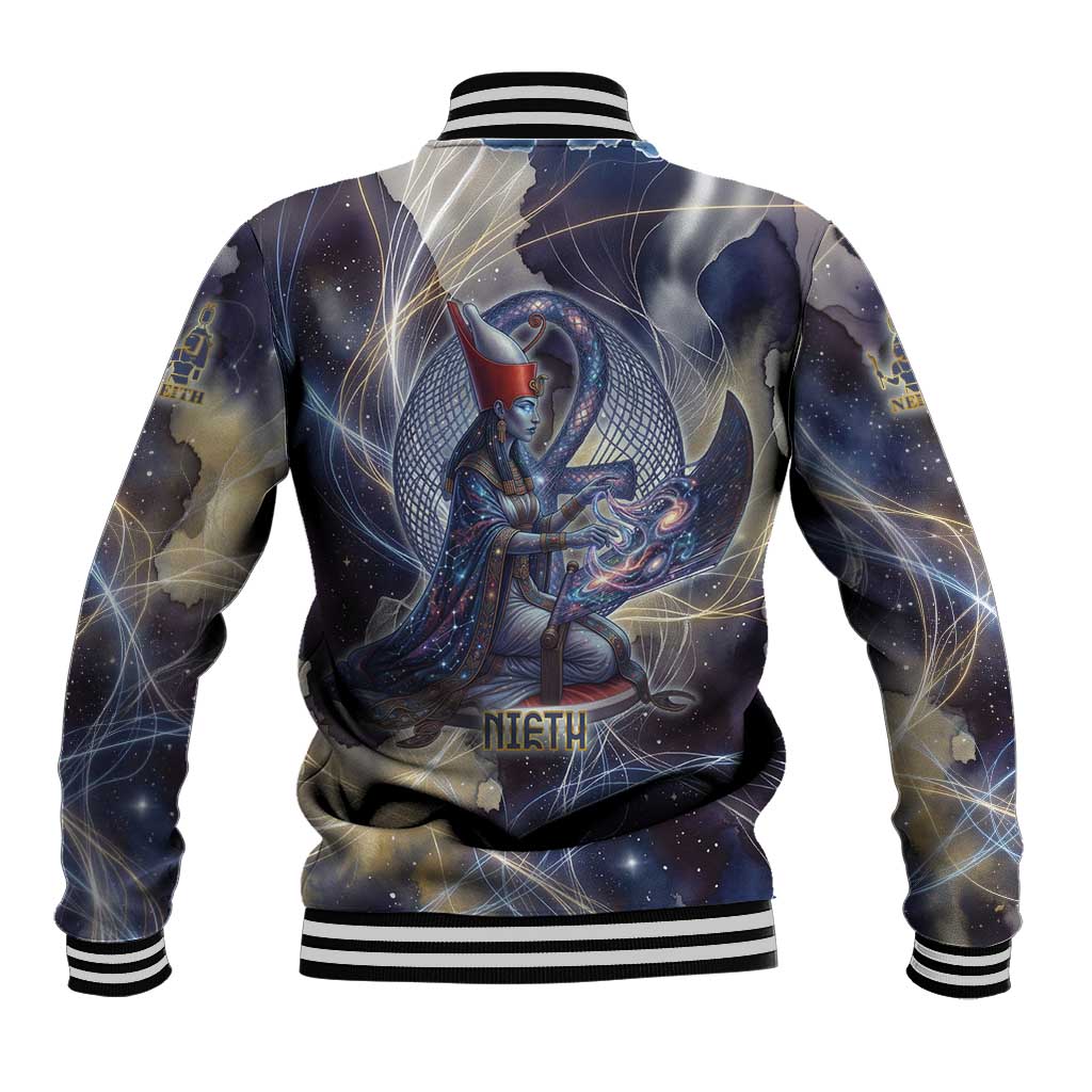 Neith Egyptian Baseball Jacket Goddess Mother of All Cosmic Threads