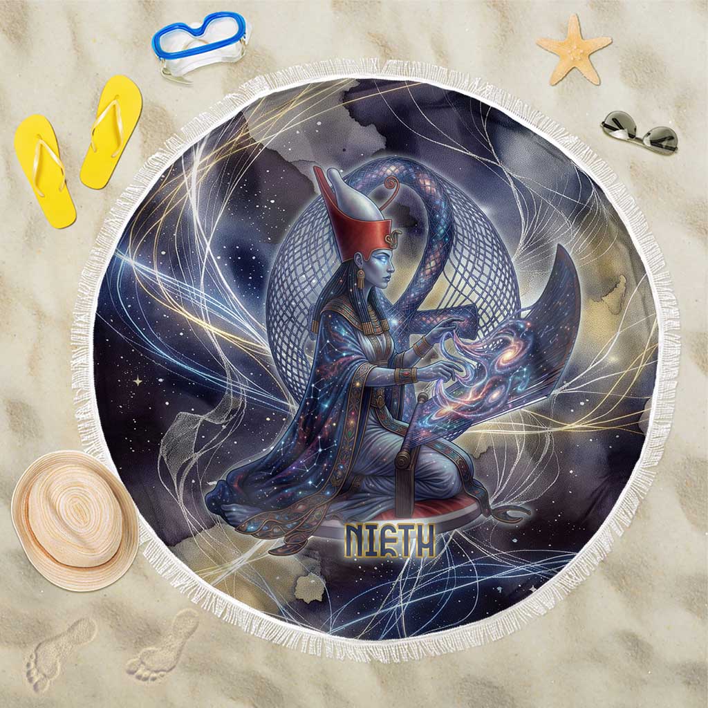 Neith Egyptian Beach Blanket Goddess Mother of All Cosmic Threads