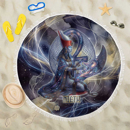Neith Egyptian Beach Blanket Goddess Mother of All Cosmic Threads