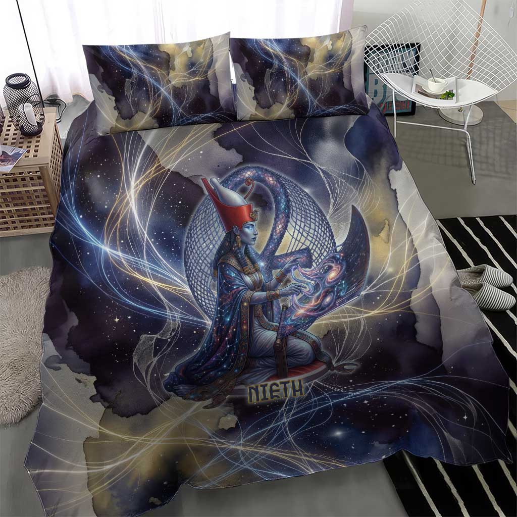 Neith Egyptian Bedding Set Goddess Mother of All Cosmic Threads