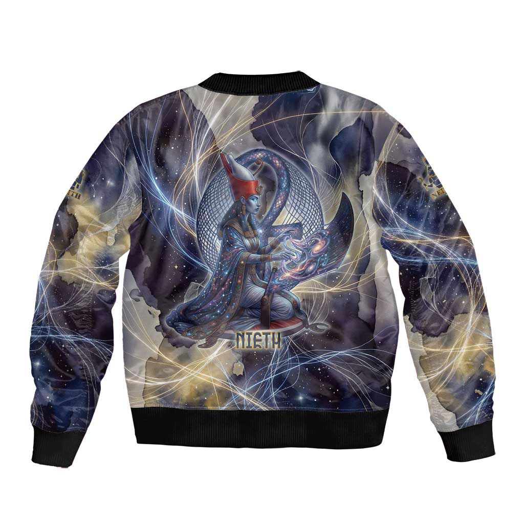 Neith Egyptian Bomber Jacket Goddess Mother of All Cosmic Threads