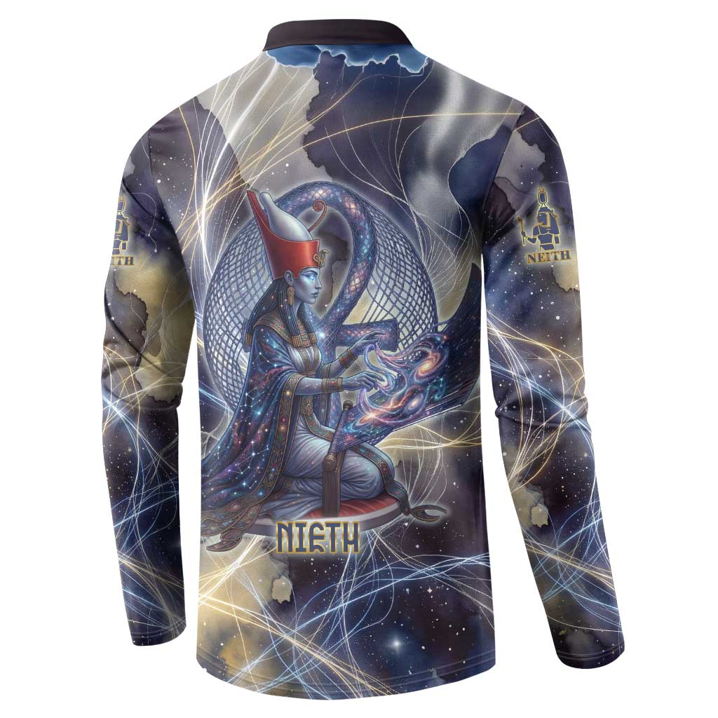 Neith Egyptian Button Sweatshirt Goddess Mother of All Cosmic Threads