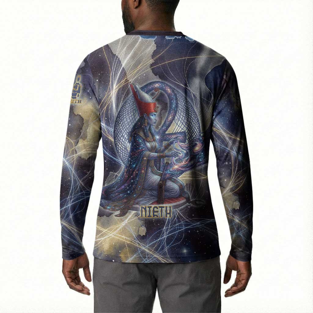 Neith Egyptian Button Sweatshirt Goddess Mother of All Cosmic Threads