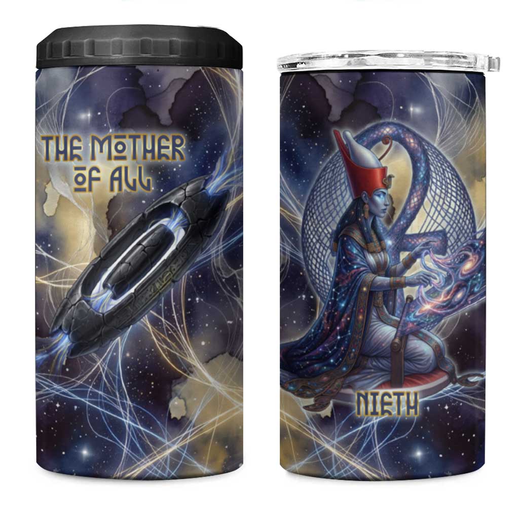 Neith Egyptian 4 in 1 Can Cooler Tumbler Goddess Mother of All Cosmic Threads