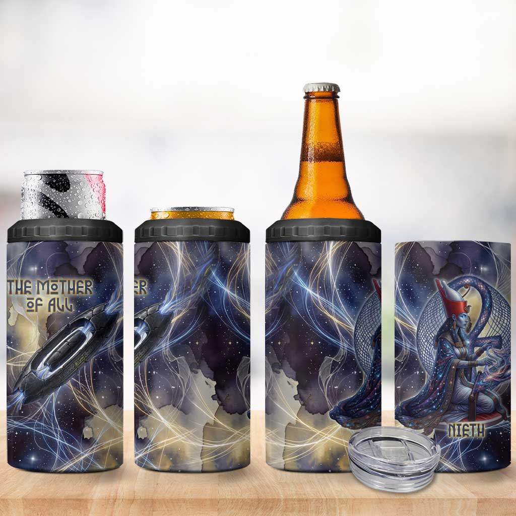 Neith Egyptian 4 in 1 Can Cooler Tumbler Goddess Mother of All Cosmic Threads