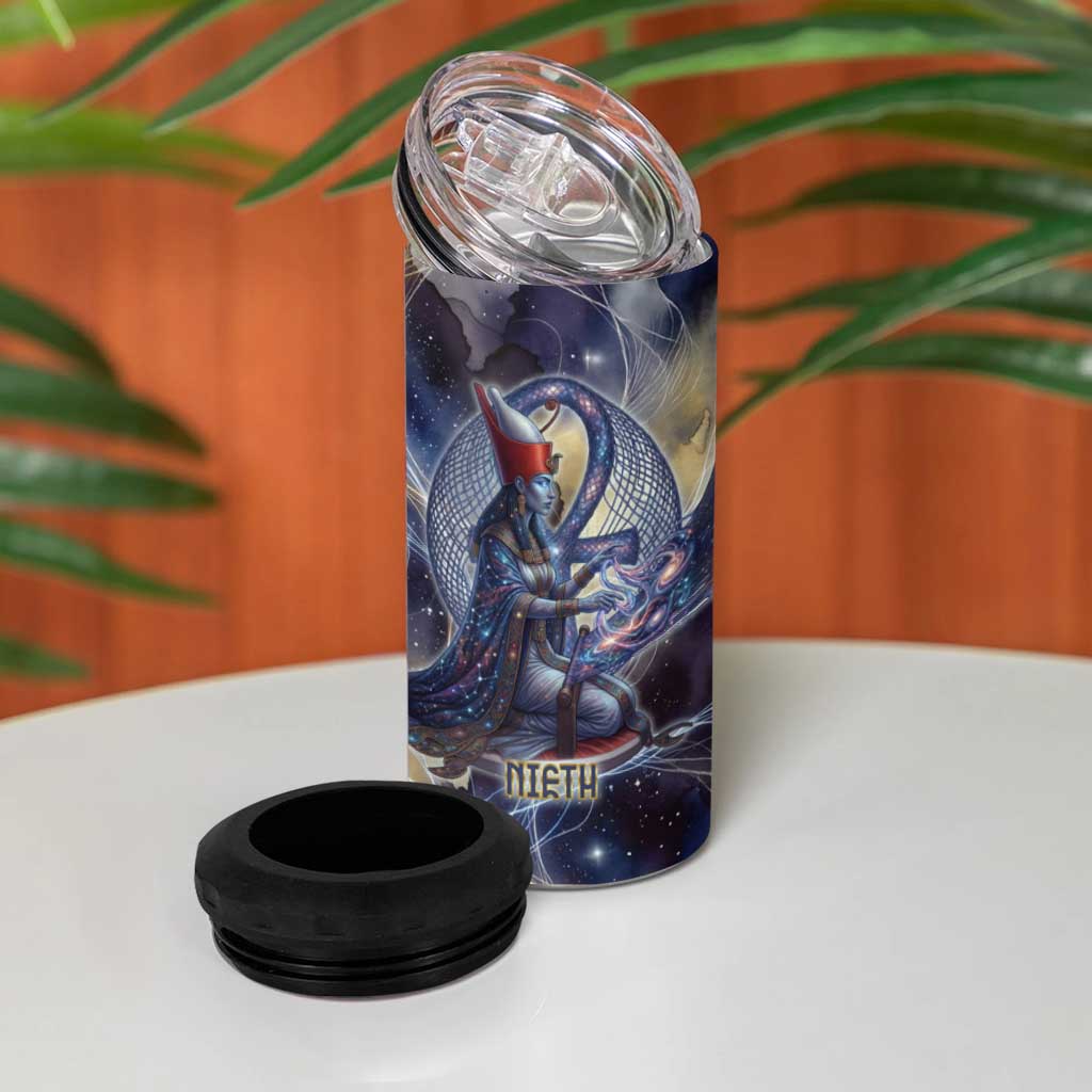 Neith Egyptian 4 in 1 Can Cooler Tumbler Goddess Mother of All Cosmic Threads