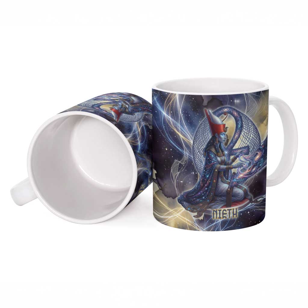 Neith Egyptian Ceramic Mug Goddess Mother of All Cosmic Threads