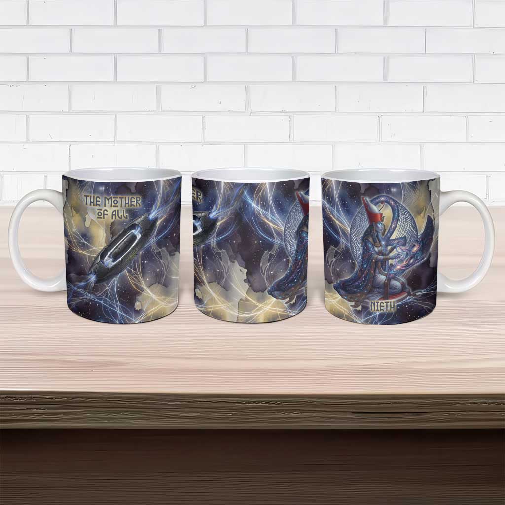 Neith Egyptian Ceramic Mug Goddess Mother of All Cosmic Threads