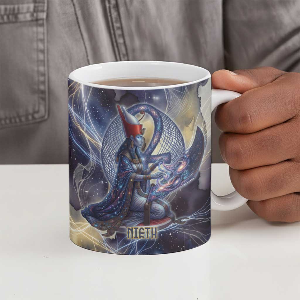 Neith Egyptian Ceramic Mug Goddess Mother of All Cosmic Threads