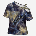 Neith Egyptian Cross Shoulder Shirt Goddess Mother of All Cosmic Threads