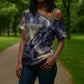 Neith Egyptian Cross Shoulder Shirt Goddess Mother of All Cosmic Threads