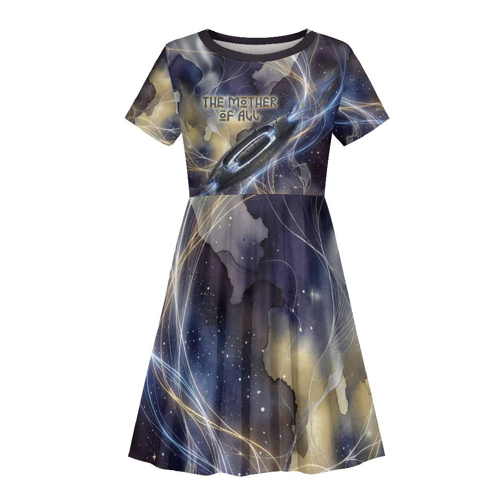 Neith Egyptian Kid Short Sleeve Dress Goddess Mother of All Cosmic Threads