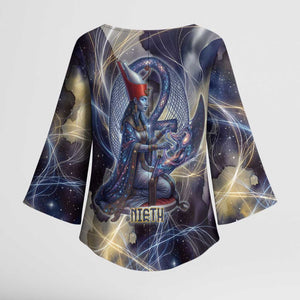 Neith Egyptian Kimono Sleeve Blouse Goddess Mother of All Cosmic Threads