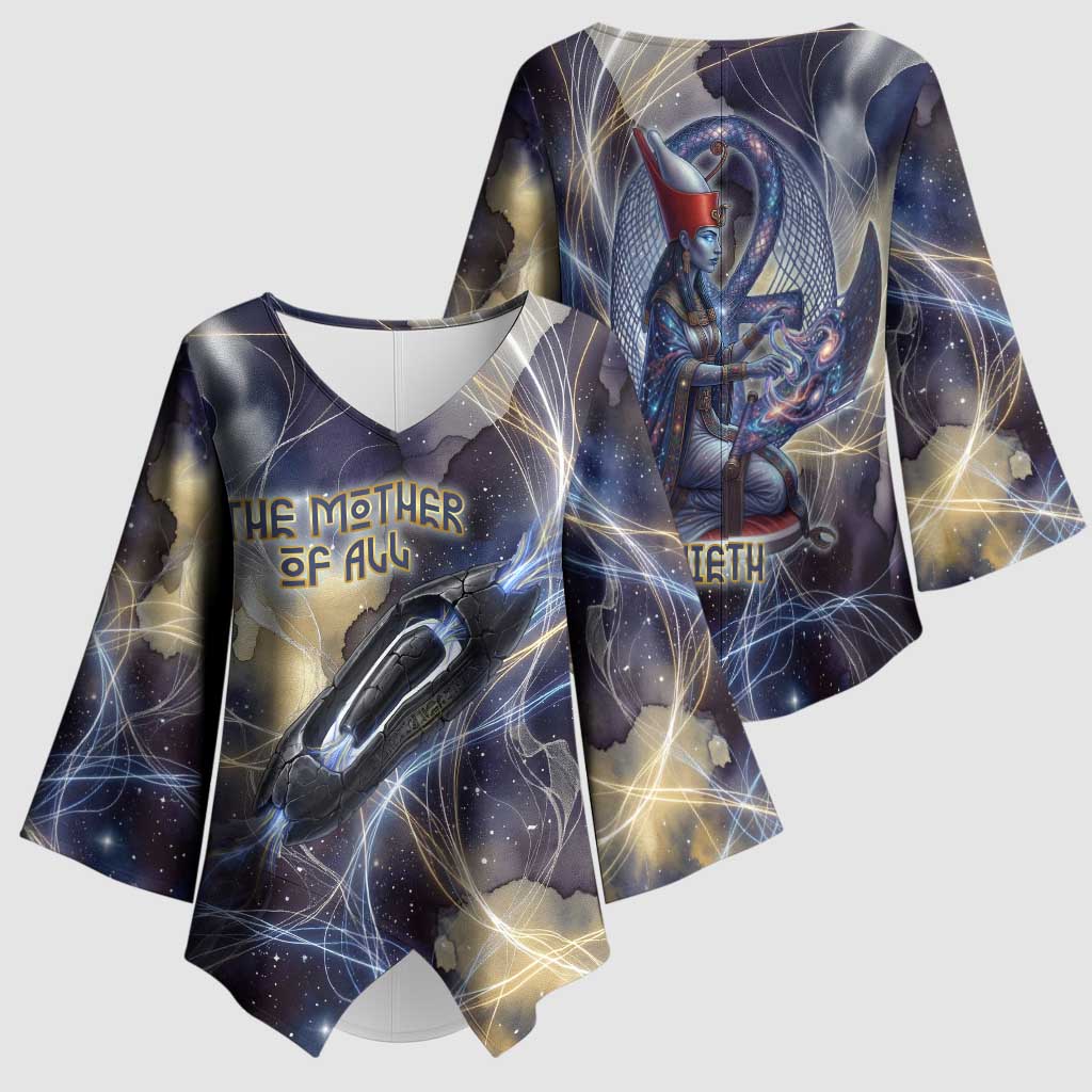 Neith Egyptian Kimono Sleeve Blouse Goddess Mother of All Cosmic Threads