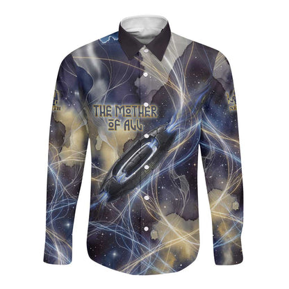 Neith Egyptian Long Sleeve Button Shirt Goddess Mother of All Cosmic Threads