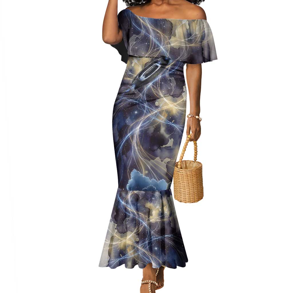 Neith Egyptian Mermaid Dress Goddess Mother of All Cosmic Threads