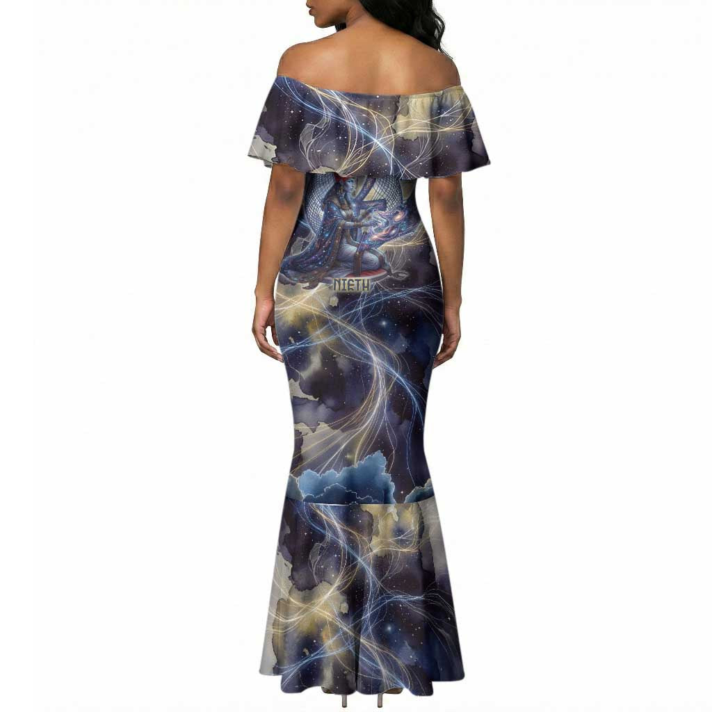 Neith Egyptian Mermaid Dress Goddess Mother of All Cosmic Threads