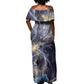 Neith Egyptian Off Shoulder Maxi Dress Goddess Mother of All Cosmic Threads