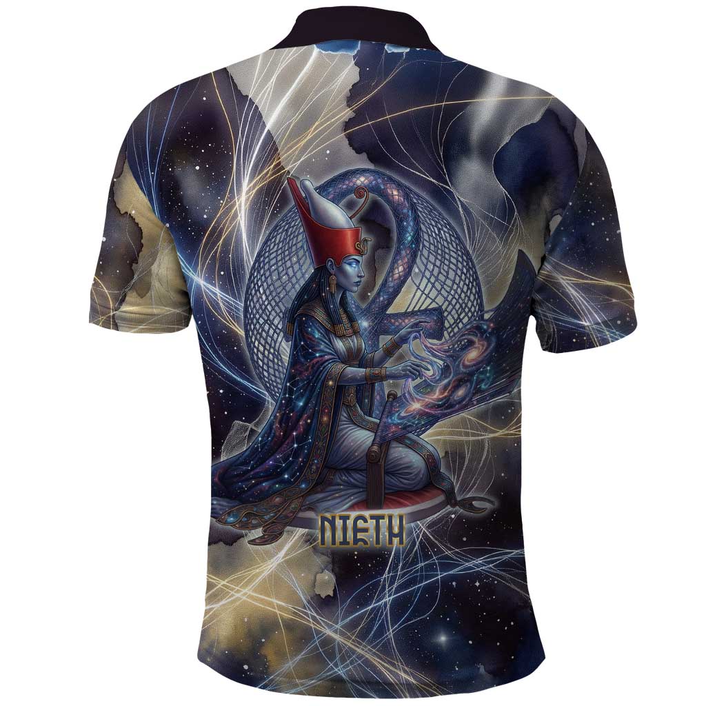 Neith Egyptian Polo Shirt Goddess Mother of All Cosmic Threads