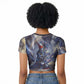 Neith Egyptian Raglan Cropped T shirt Goddess Mother of All Cosmic Threads