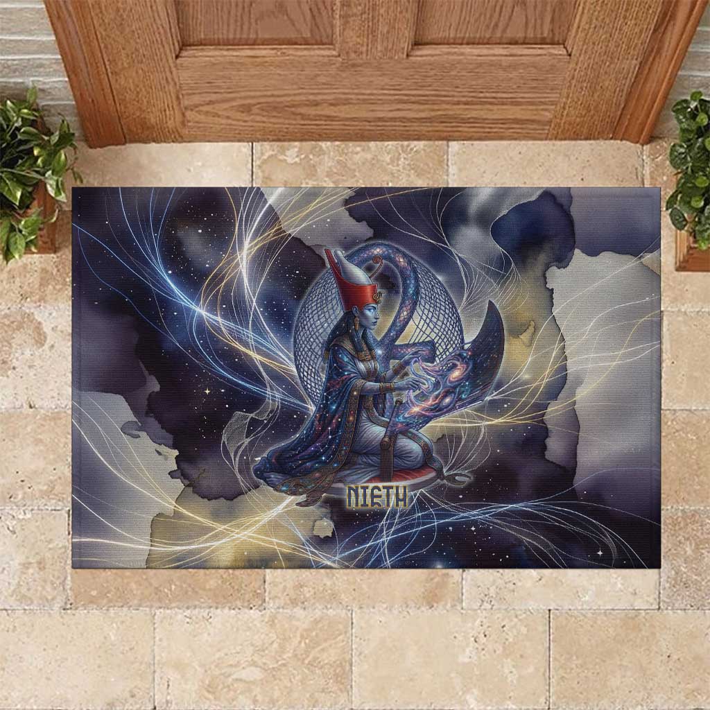 Neith Egyptian Rubber Doormat Goddess Mother of All Cosmic Threads