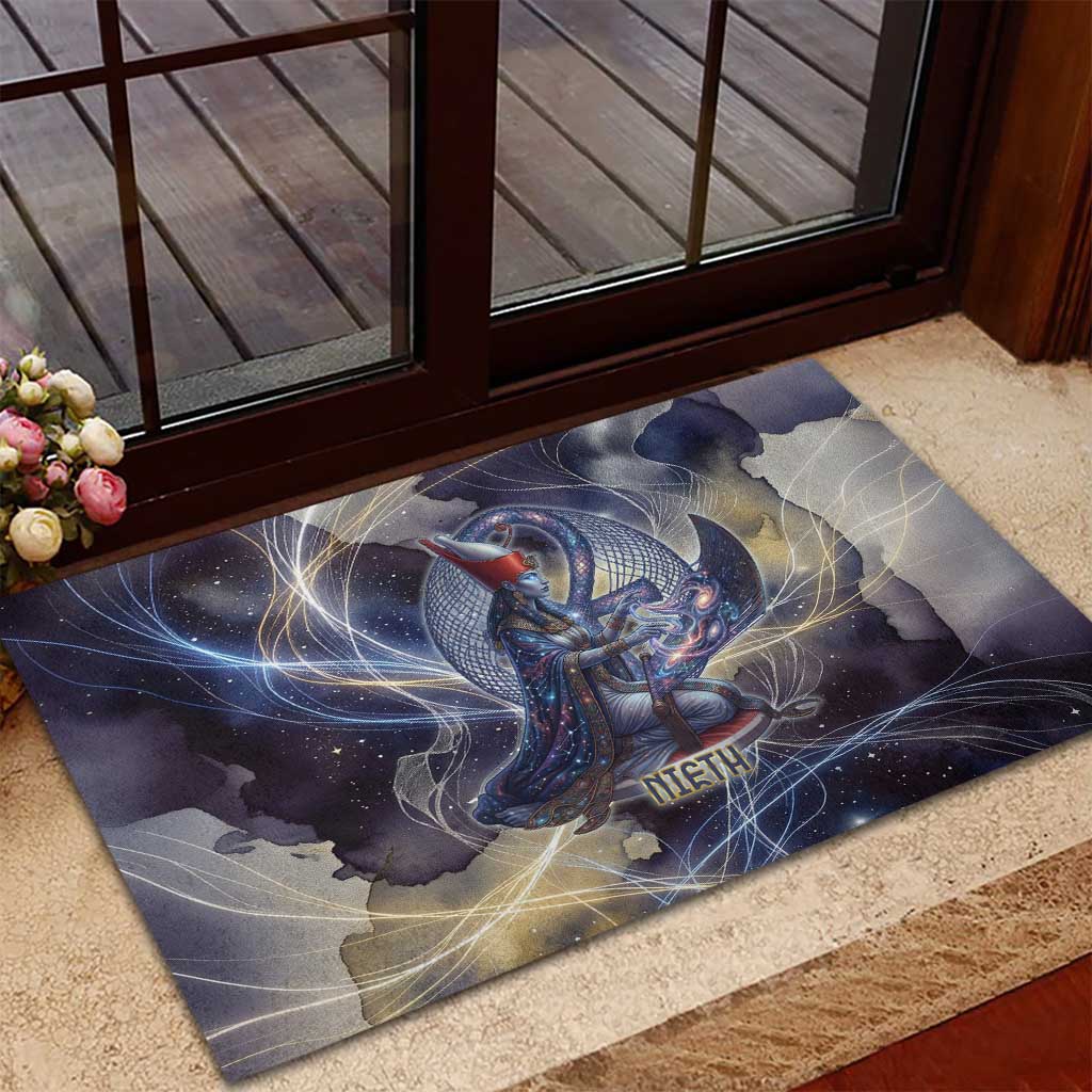 Neith Egyptian Rubber Doormat Goddess Mother of All Cosmic Threads