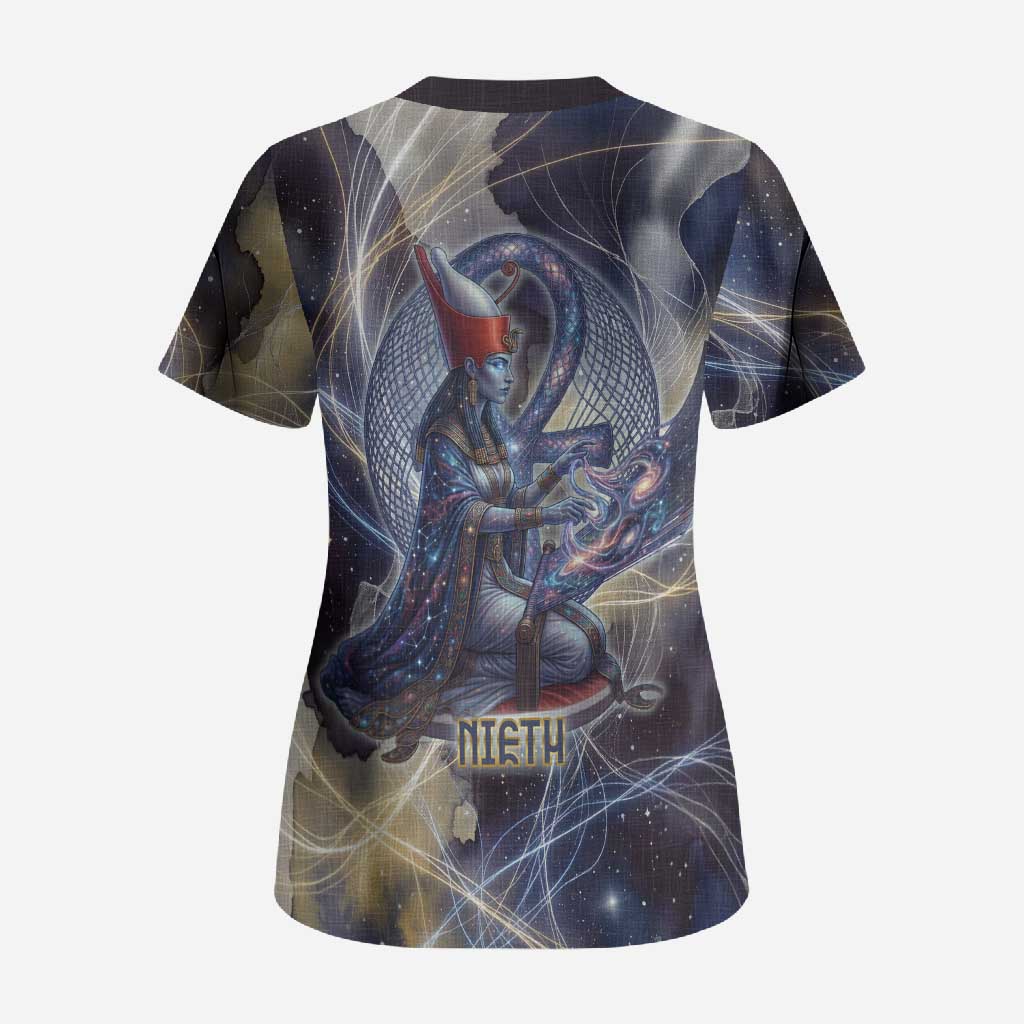 Neith Egyptian Scrub Top Goddess Mother of All Cosmic Threads