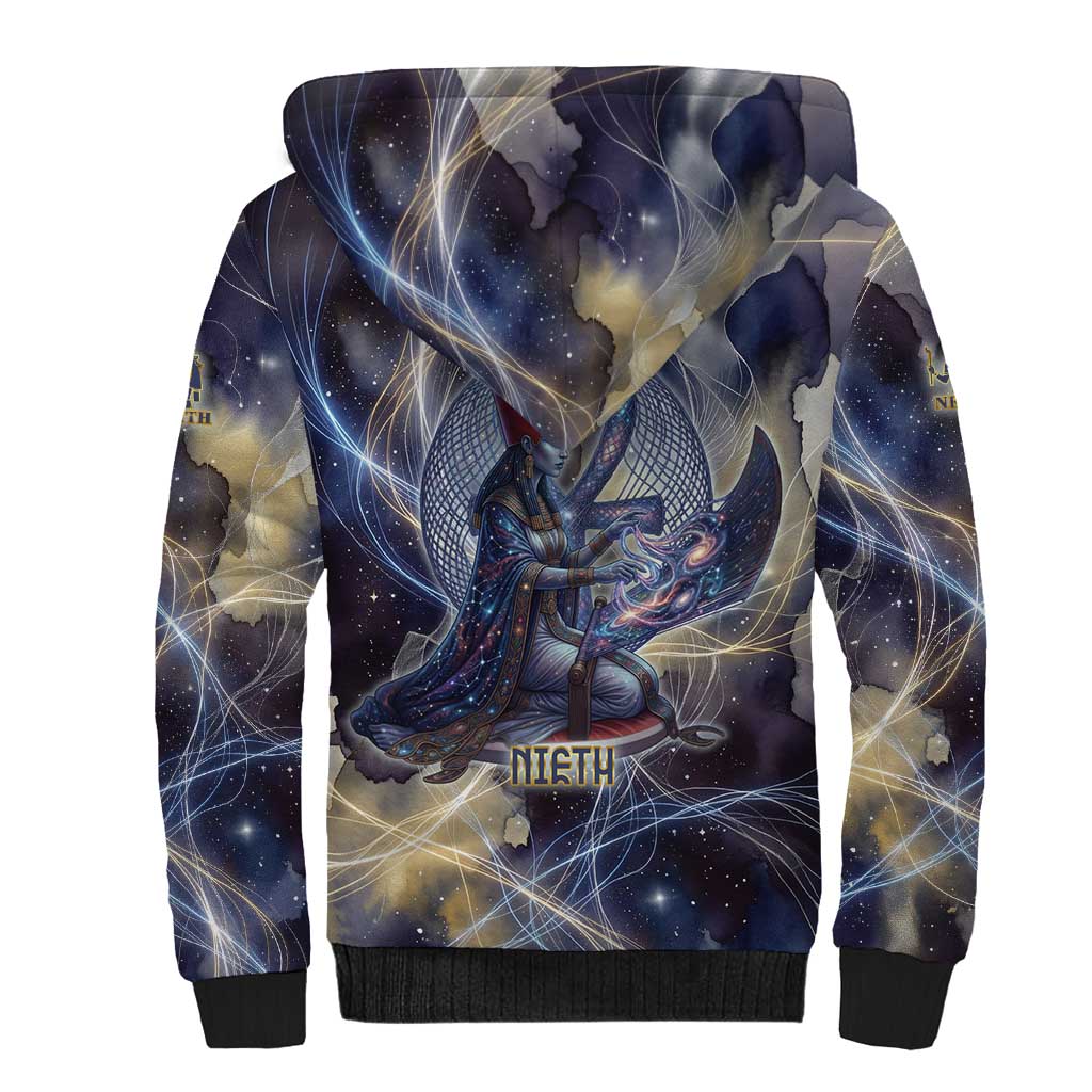 Neith Egyptian Sherpa Hoodie Goddess Mother of All Cosmic Threads