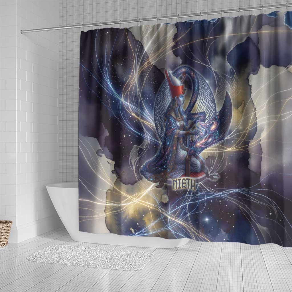 Neith Egyptian Shower Curtain Goddess Mother of All Cosmic Threads