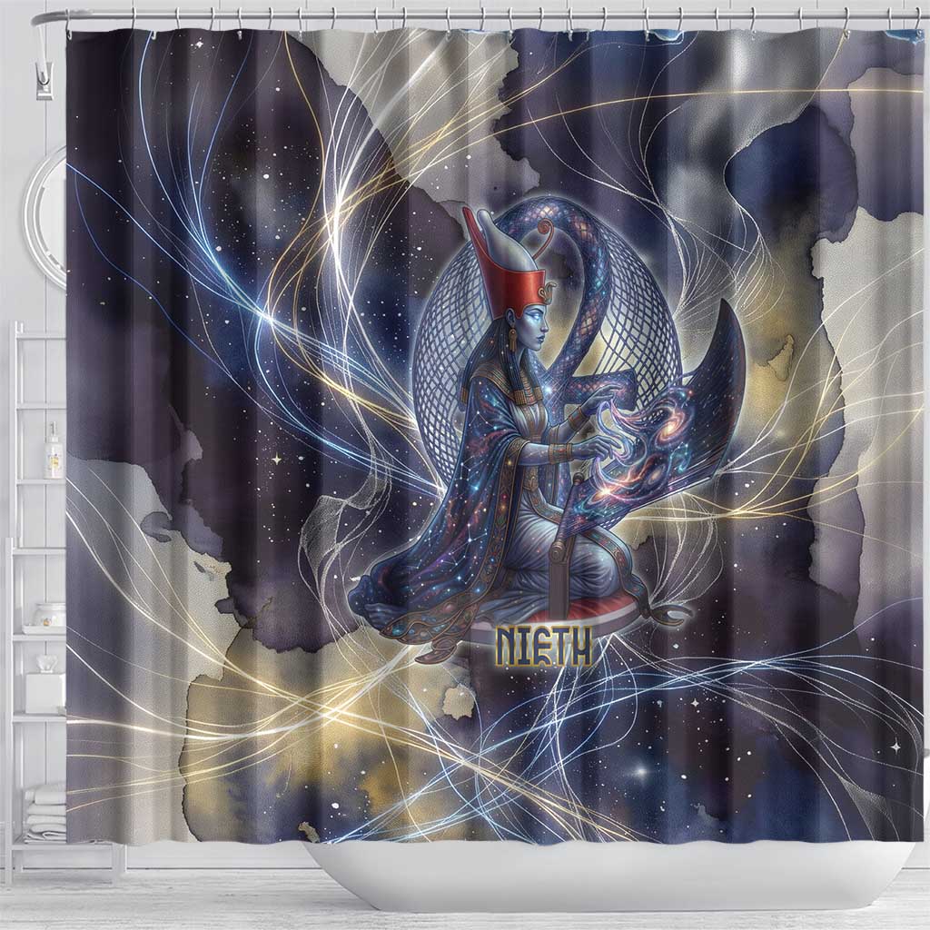 Neith Egyptian Shower Curtain Goddess Mother of All Cosmic Threads