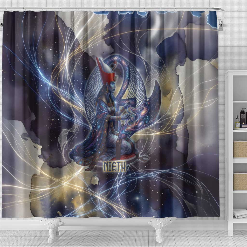 Neith Egyptian Shower Curtain Goddess Mother of All Cosmic Threads