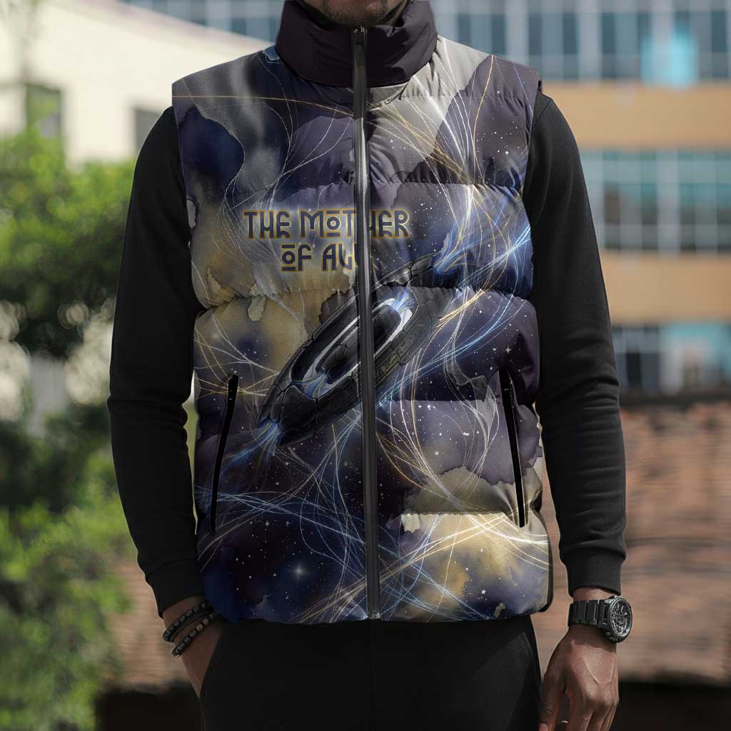 Neith Egyptian Sleeveless Puffer Jacket Goddess Mother of All Cosmic Threads