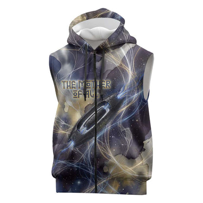 Neith Egyptian Sleeveless Zip Hoodie Goddess Mother of All Cosmic Threads