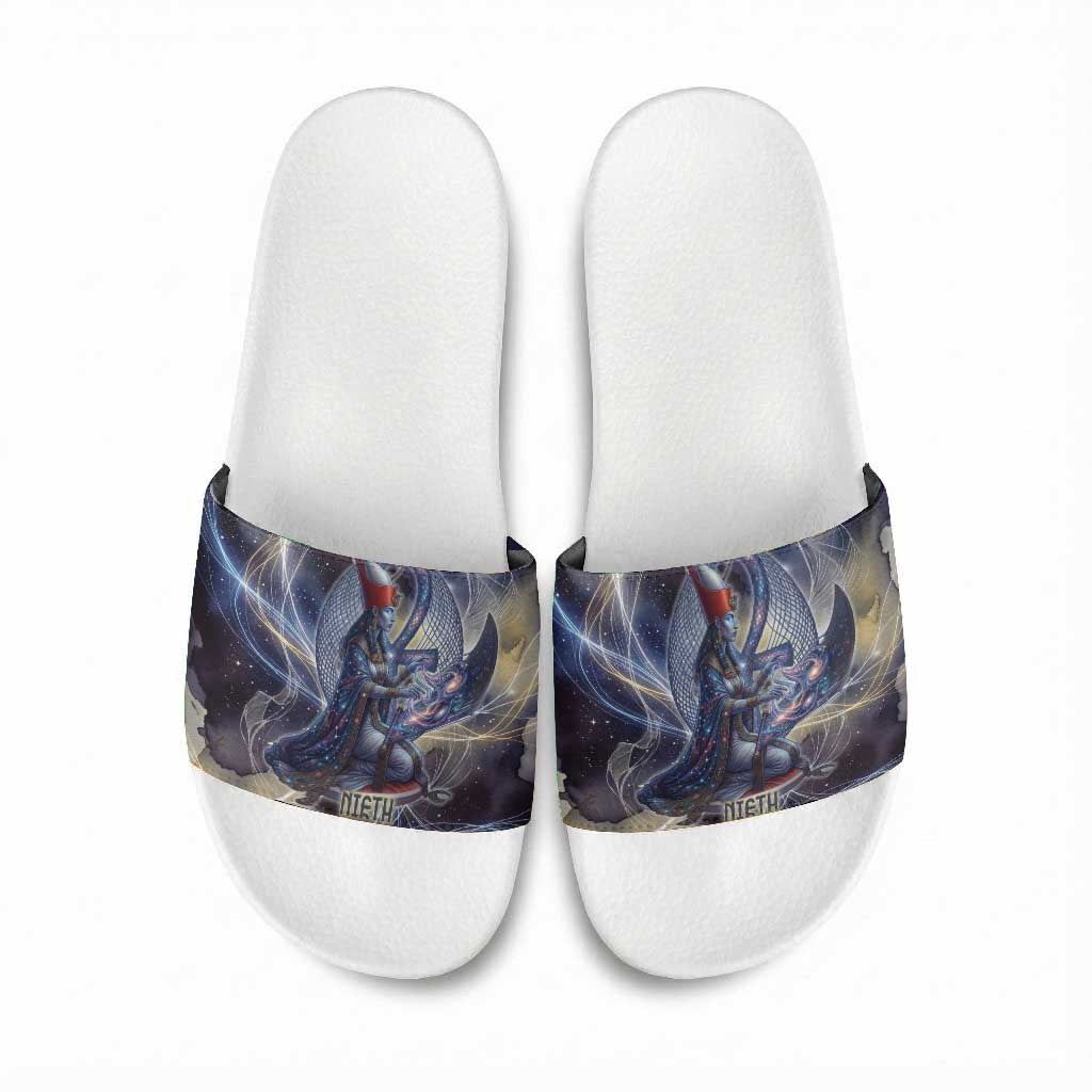 Neith Egyptian Slide Sandals Goddess Mother of All Cosmic Threads