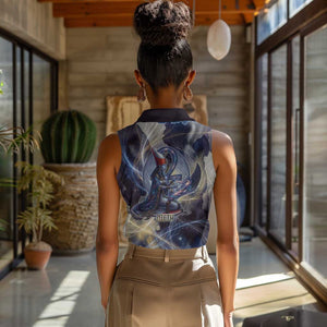Neith Egyptian Women Sleeveless Polo Shirt Goddess Mother of All Cosmic Threads