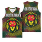 Togo Basketball Jersey Red Lion Head Design and Traditional African Pattern TS04