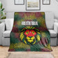 Togo Blanket Red Lion Head Design and Traditional African Pattern