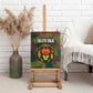 Togo Canvas Wall Art Red Lion Head Design and Traditional African Pattern