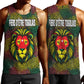 Togo Men Tank Top Red Lion Head Design and Traditional African Pattern