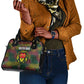 Togo Shoulder Handbag Red Lion Head Design and Traditional African Pattern